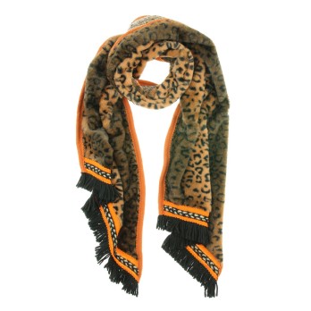 Omslagdoek "Long Leopard" bruin