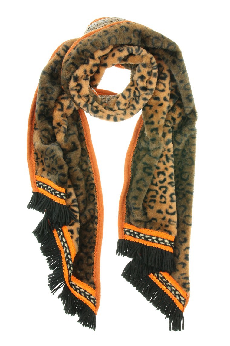 Omslagdoek "Long Leopard" bruin