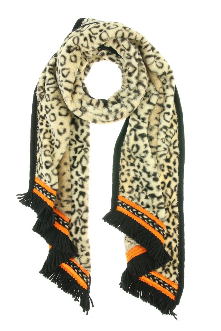 Omslagdoek "Long Leopard" beige