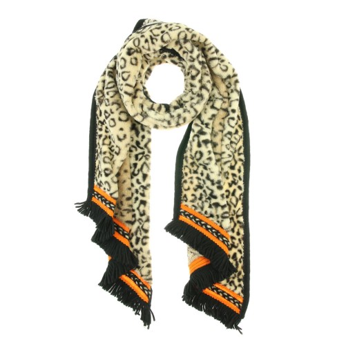 Omslagdoek "Long Leopard" beige