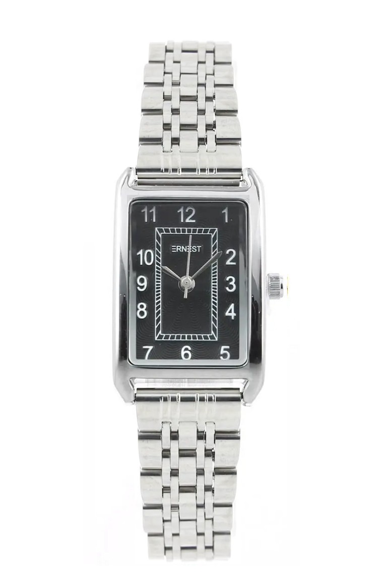 Ernest horloge "Finesse" zilver-zwart