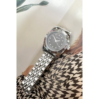 Ernest horloge "Stylistic" silver-black