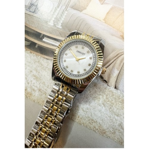 Ernest horloge "Stylistic" bicolor-white marble