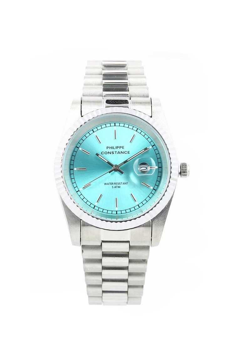Philippe Constance "Large Serrated Silver" plain light blue Philippe Constance "Large Serrated Silver" plain light blue