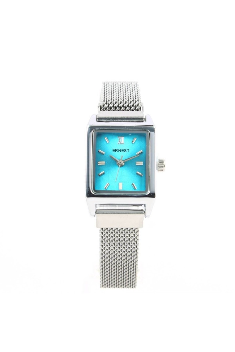 Ernest horloge "Metal magnet LUX" zilver-turquoise Ernest horloge "Metal magnet LUX" zilver-turquoise