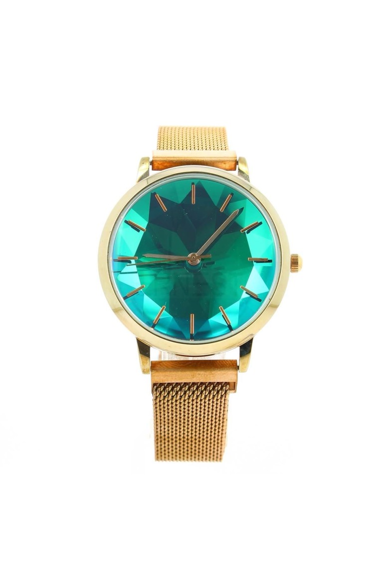 Ernest horloge "Metal magnet FENNA" rosé-smaragd Ernest horloge "Metal magnet FENNA" rosé-smaragd
