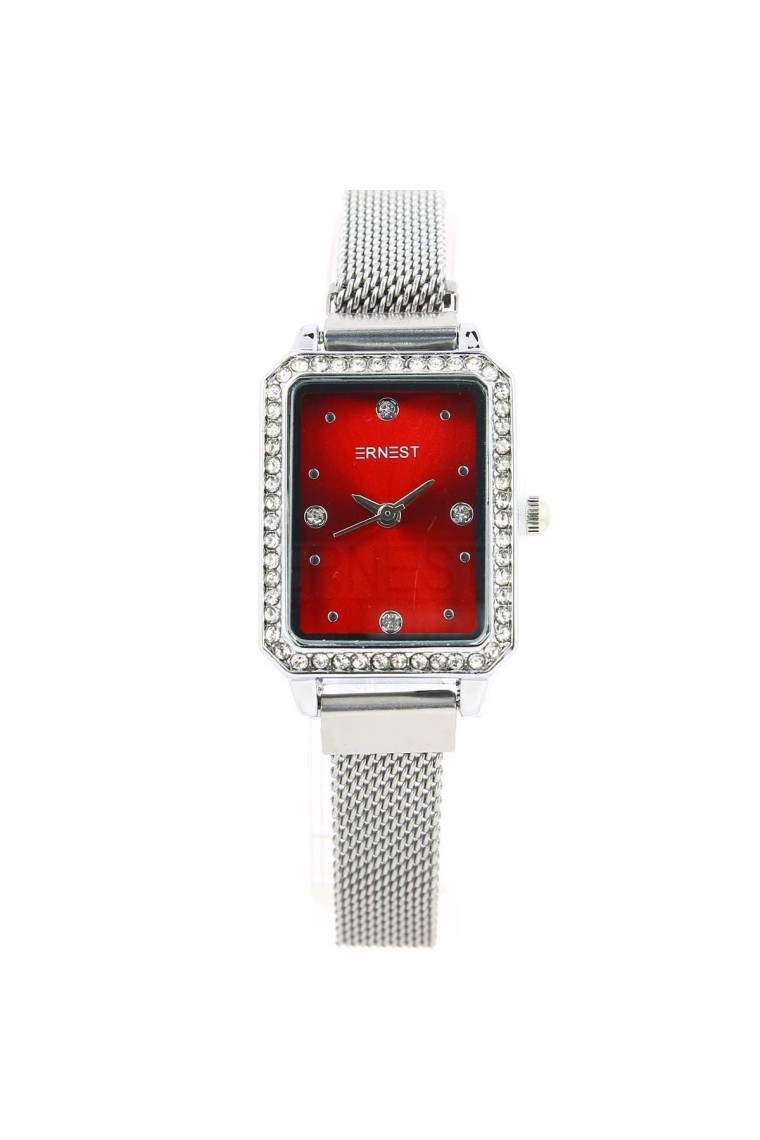 Ernest horloge ""Magnet Loua" zilver-rood Ernest horloge ""Magnet Loua" zilver-rood