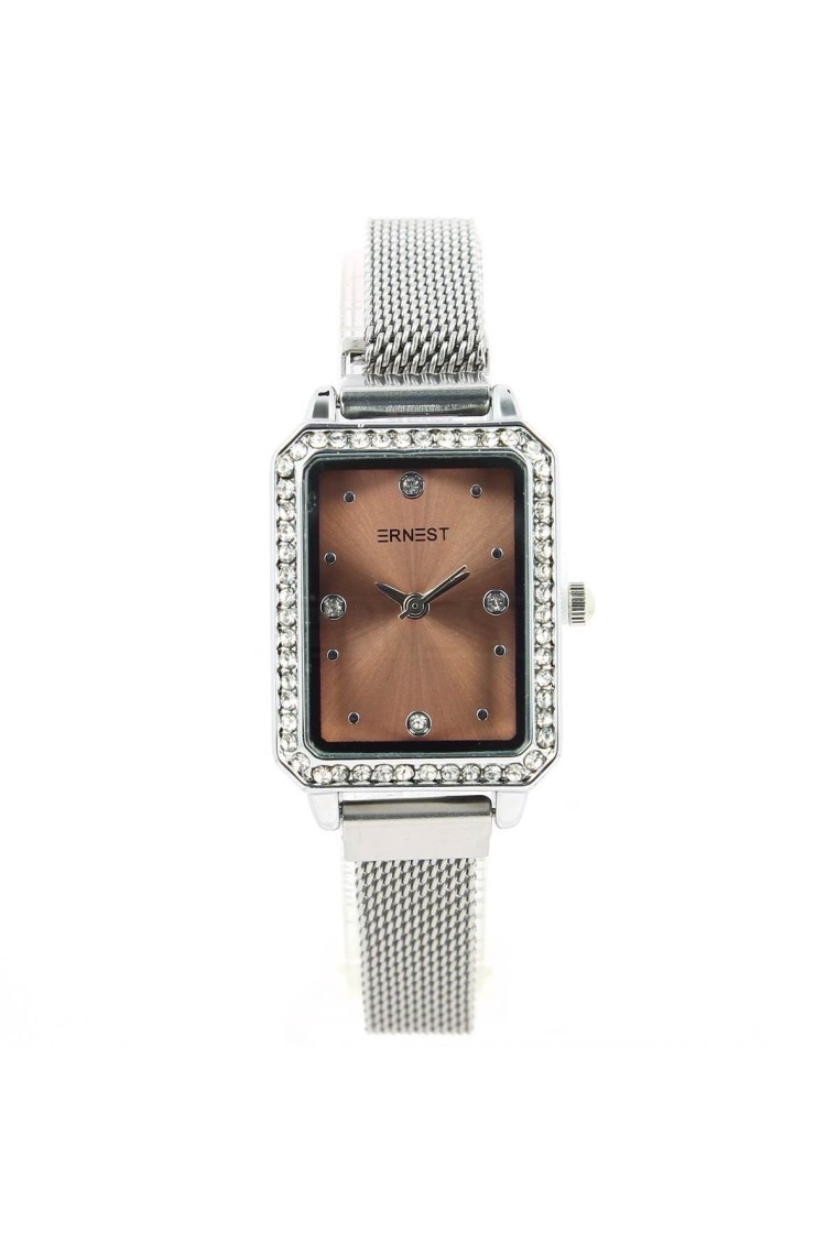 Ernest horloge ""Magnet Loua" zilver-bruin Ernest horloge ""Magnet Loua" zilver-bruin