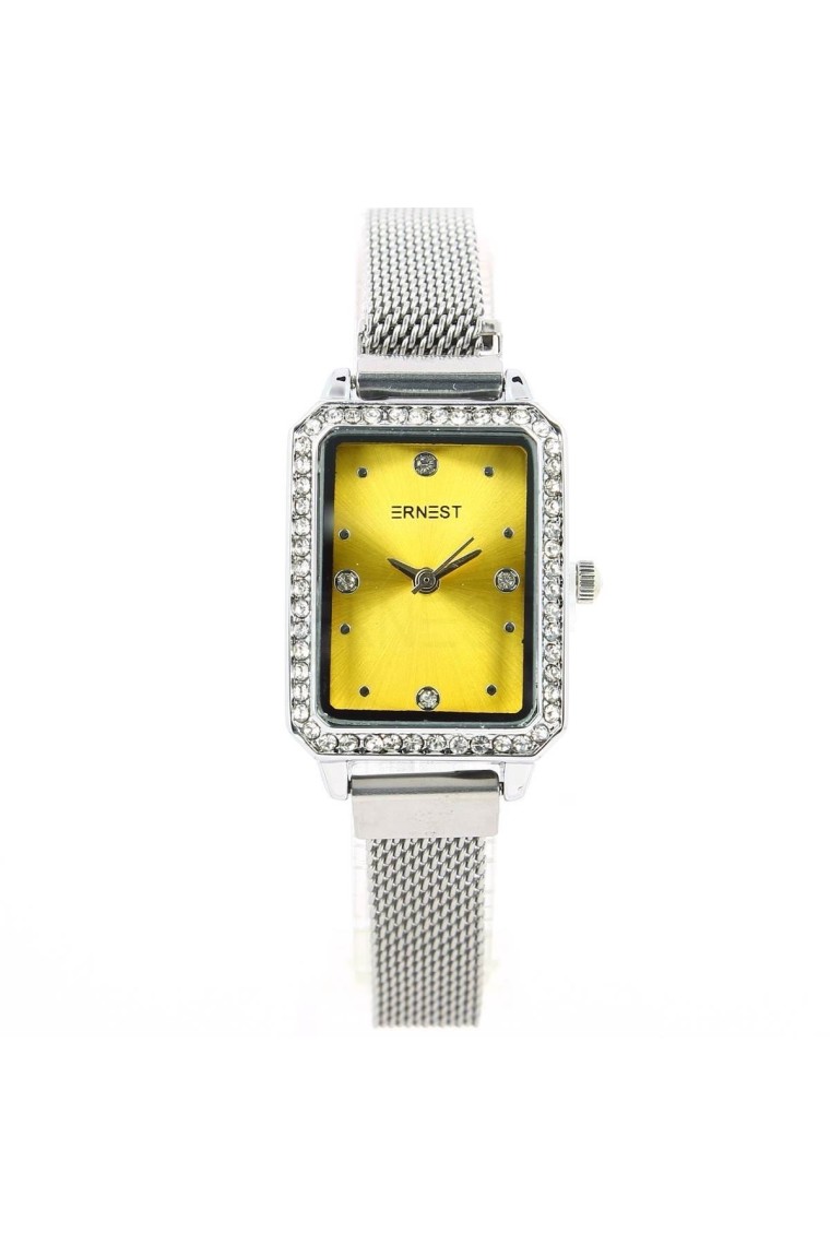 Ernest horloge ""Magnet Loua" zilver-geel Ernest horloge ""Magnet Loua" zilver-geel