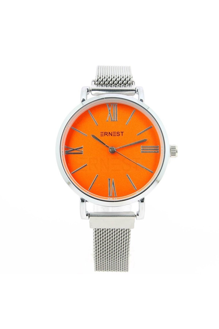Ernest horloge ""Magnet Isabella" zilver-oranje Ernest horloge ""Magnet Isabella" zilver-oranje