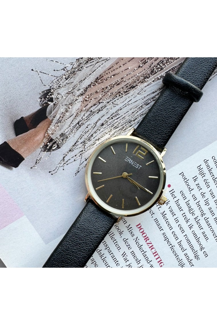Ernest horloge Gold-Cindy-Mini FW25 zwart