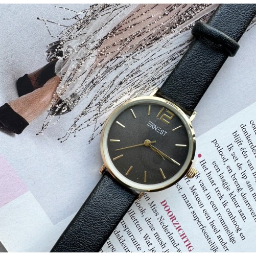Ernest horloge Gold-Cindy-Mini SS24 zwart