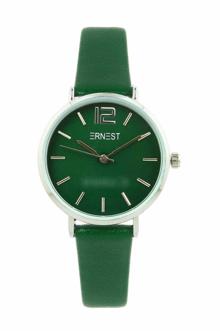 Ernest horloge Silver-Cindy Medium FW25 donkergroen