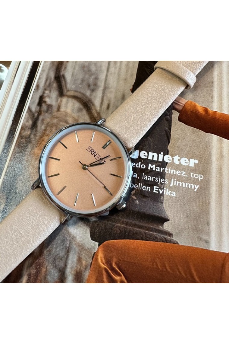 Ernest horloge Silver-Cindy Medium FW25 beige