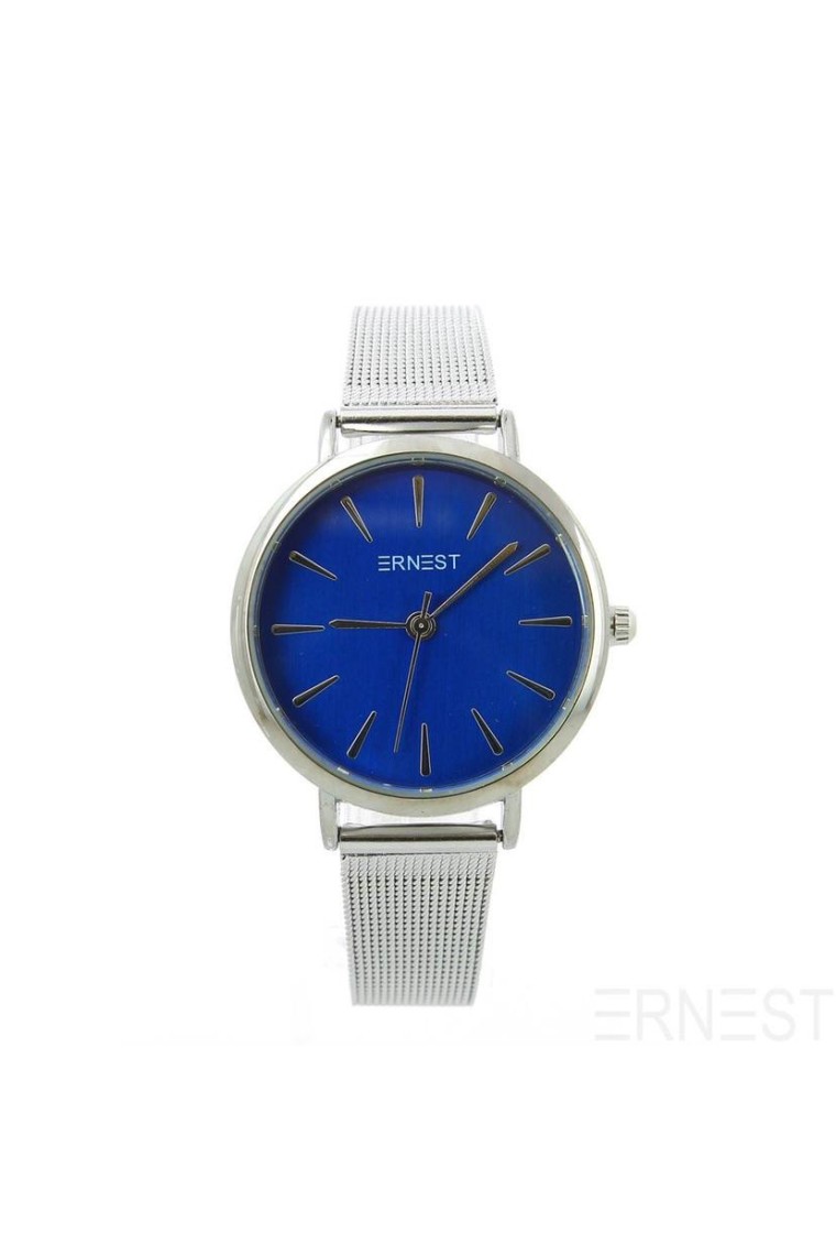Ernest horloge "Metalina" zilver-blauw