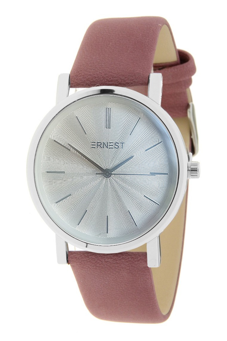 Ernest horloge "Silver-Andrea" donker oudroze Ernest horloge "Silver-Andrea" donker oudroze