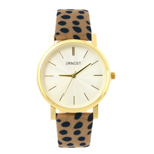 Ernest horloge "Gold-Andrea-Dots" beige