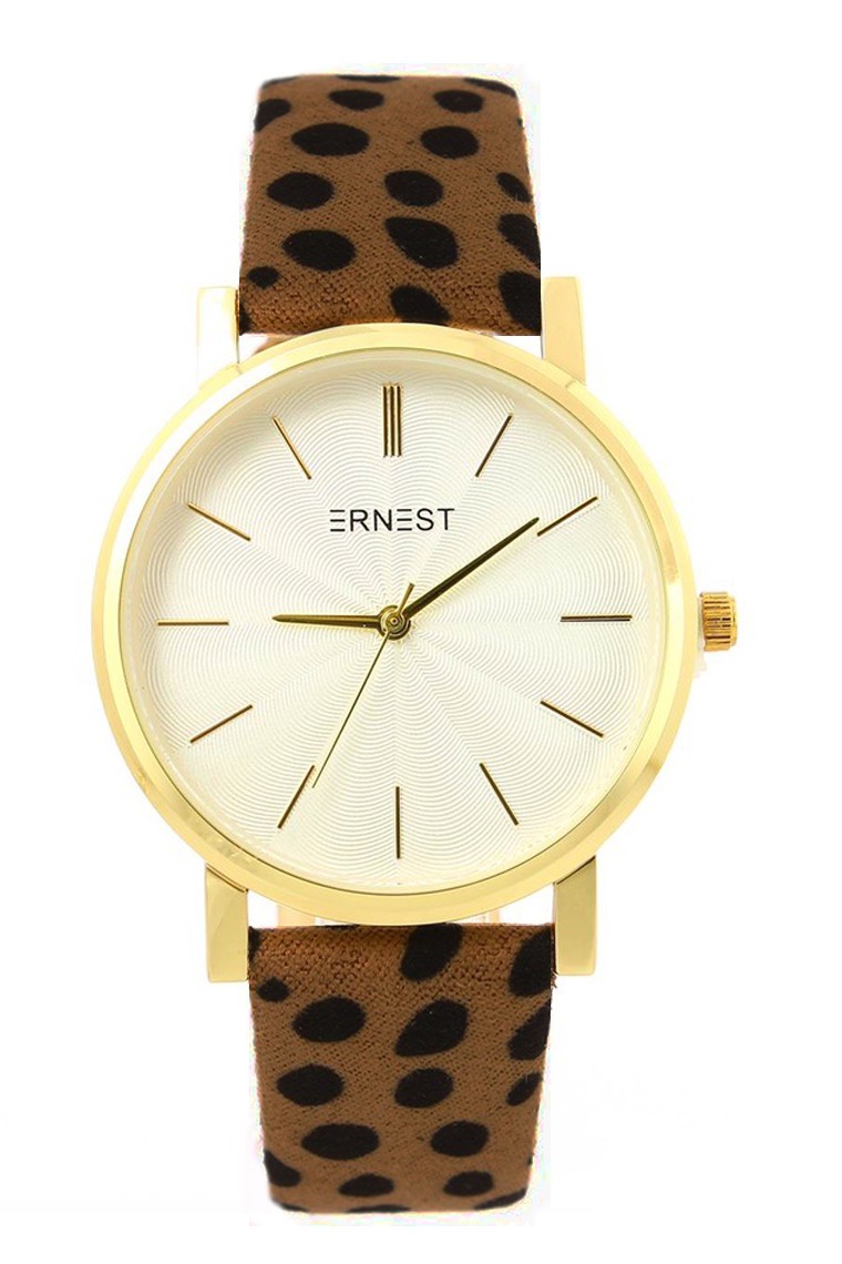 Ernest horloge "Gold-Andrea-Dots" bruin