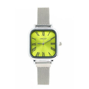 Ernest horloge ""Magnet Florice" zilver-lime-geel