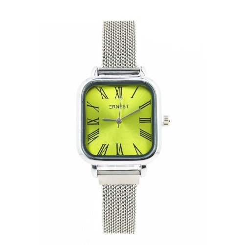 Ernest horloge ""Magnet Florice" zilver-lime-geel