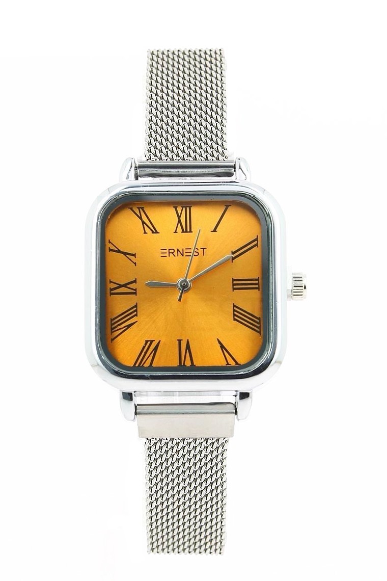 Ernest horloge ""Magnet Florice" zilver-oranje