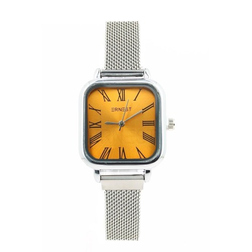 Ernest horloge ""Magnet Florice" zilver-oranje