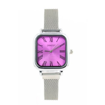Ernest horloge ""Magnet Florice" zilver-fuchsia