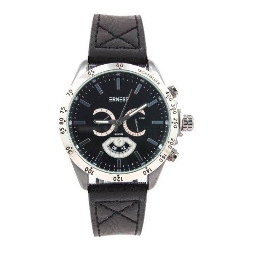 Ernest herenhorloge "Timber" zwart