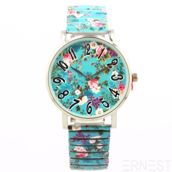 Ernest horloge "Piony Flower" turquoise