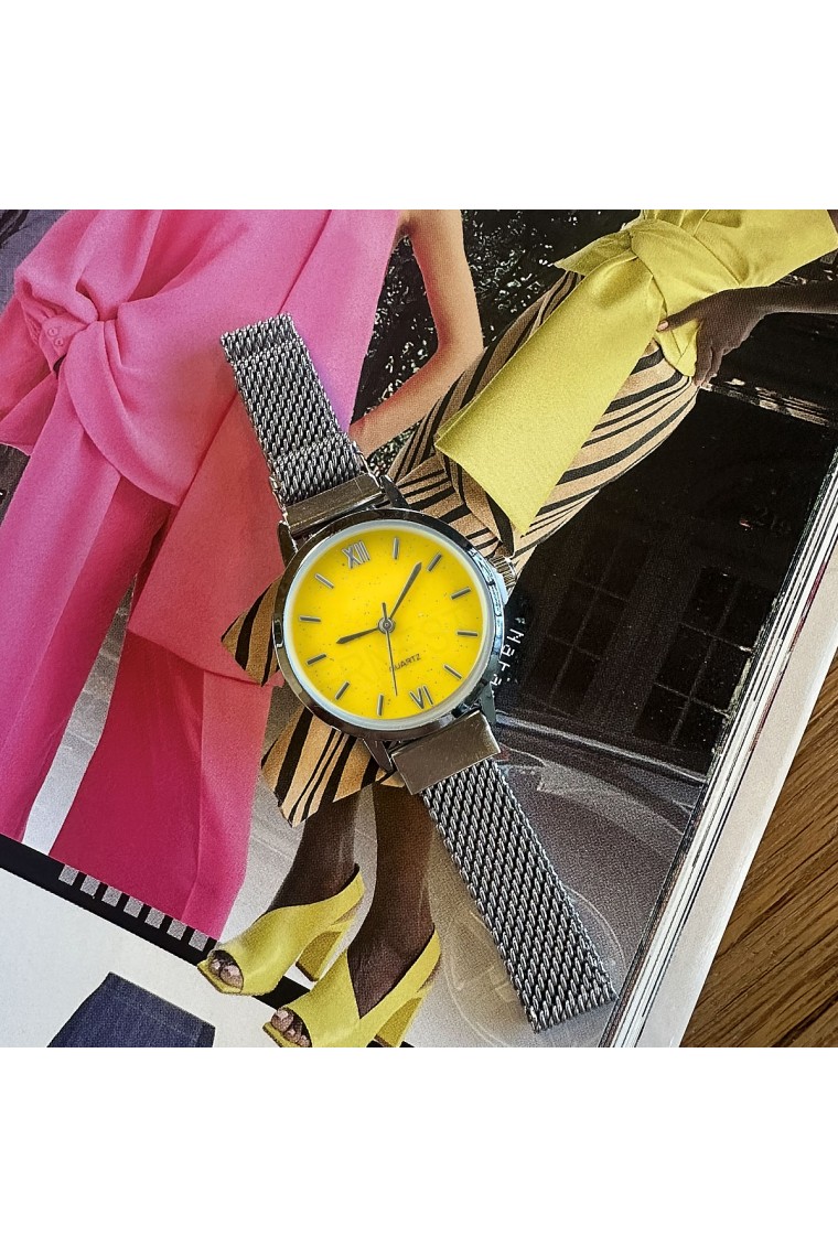 Ernest horloge ""Magnet Flair" zilver-geel