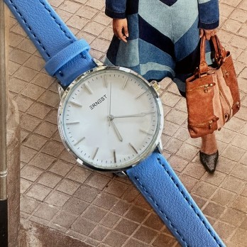 Ernest horloge "Lotus" blauw