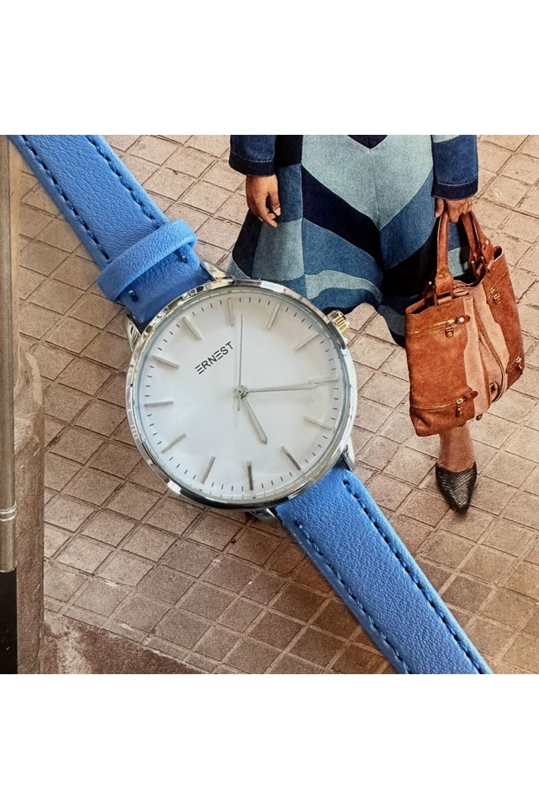 Ernest horloge "Lotus" blauw