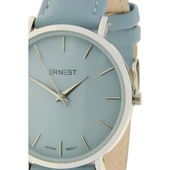 Ernest horloge "Nox" zilver-jeansblauw